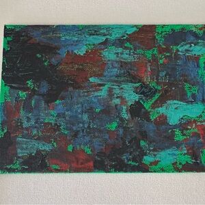 New Acrylic Shining Sea Art Abstract New 5x7 Canvas Love New Painting Green